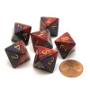 Dice-Gemini 15mm 8 Sided D8 Chessex Dice, 6 Pieces - Purple-Red with Gold - Your Source for Gaming Essentials