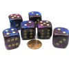 Dice>Gemini 20mm Big D6 Chessex Dice, 6 Pieces - Blue-Purple with Gold Pips - Your Source for Gaming Essentials