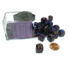 Dice-Gemini 12mm D6 Chessex Dice Block (36 Dice) - Blue-Purple with Gold Pips - Your Source for Gaming Essentials
