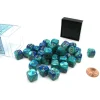 Dice-Gemini 12mm D6 Chessex Dice Block (36 Die) - Blue-Teal with Gold Pips - Your Source for Gaming Essentials