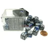 Dice-Gemini 12mm D6 Chessex Dice Block (36 Dice) - Blue-Steel with White Pips - Your Source for Gaming Essentials