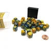 Dice-Gemini 12mm D6 Chessex Dice Block (36 Die) - Masquerade-Yellow with White Pips - Your Source for Gaming Essentials
