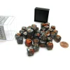 Dice-Gemini 12mm D6 Chessex Dice Block (36 Die) - Orange-Steel with Gold Pips - Your Source for Gaming Essentials