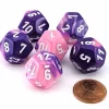 Dice>Gemini 18mm D12 Chessex Dice, 6 Pieces - Pink-Purple with White Numbers - Your Source for Gaming Essentials