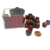 Dice-Gemini 12mm D6 Chessex Dice Block (36 Dice) - Blue-Red with Gold Pips - Your Source for Gaming Essentials