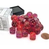 Dice-Gemini 12mm D6 Dice Block (36 Dice) - Translucent Red-Violet with Gold Numbers - Your Source for Gaming Essentials