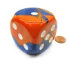 Dice>Gemini 50mm Huge Large D6 Chessex Dice, 1 Piece - Blue-Orange with White Pips - Your Source for Gaming Essentials