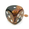 Dice>Gemini 50mm Huge Large D6 Chessex Dice, 1 Piece - Black-Copper with White Pips - Your Source for Gaming Essentials