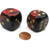 Dice>Gemini 30mm Large D6 Chessex Dice, 2 Pieces - Purple-Red with Gold Pips - Your Source for Gaming Essentials