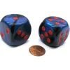 Dice>Gemini 30mm Large D6 Chessex Dice, 2 Pieces - Black-Starlight with Red Pips - Your Source for Gaming Essentials