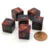 Dice-Gemini 15mm 6-Sided D6 Numbered Chessex Dice, 6 Pieces - Purple-Red with Gold - Your Source for Gaming Essentials