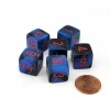 Dice-Gemini 15mm 6-Sided D6 Numbered Dice, 6 Pieces - Black-Starlight with Red - Your Source for Gaming Essentials