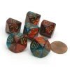 Dice>Gemini 16mm Tens D10 (00-90) Chessex Dice, 6 Pieces - Red-Teal with Gold Numbers - Your Source for Gaming Essentials