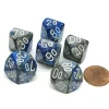 Dice>Gemini 16mm Tens D10 (00-90) Dice, 6 Pieces - Blue-Steel with White Numbers - Your Source for Gaming Essentials