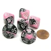 Dice>Gemini 16mm Tens D10 (00-90) Dice, 6 Pieces - Black-Pink with White Numbers - Your Source for Gaming Essentials