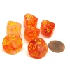 Dice>Ghostly 16mm Tens D10 (00-90) Dice, 6 Pieces - Orange with Yellow Numbers - Your Source for Gaming Essentials
