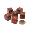 Dice>Glitter 15mm D6 Polyhedral Chessex Dice, 6 Pieces - Ruby with Gold Numbers - Your Source for Gaming Essentials