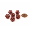 Dice>Glitter 12mm Mini 20 Sided D20 Dice, 6 Pieces - Ruby with Gold Numbers - Your Source for Gaming Essentials