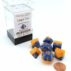 Dice>Halfsies Dice 7 Piece Polyhedral DnD Dice Set - King's Dice - Your Source for Gaming Essentials