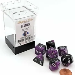 Dice>Halfsies Dice 7 Piece Polyhedral DnD Dice Set - Panther - Your Source for Gaming Essentials