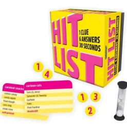 Cards-Hit List Party Game: 1 Clue, 6 Answers, 30 Seconds - Your Source for Gaming Essentials