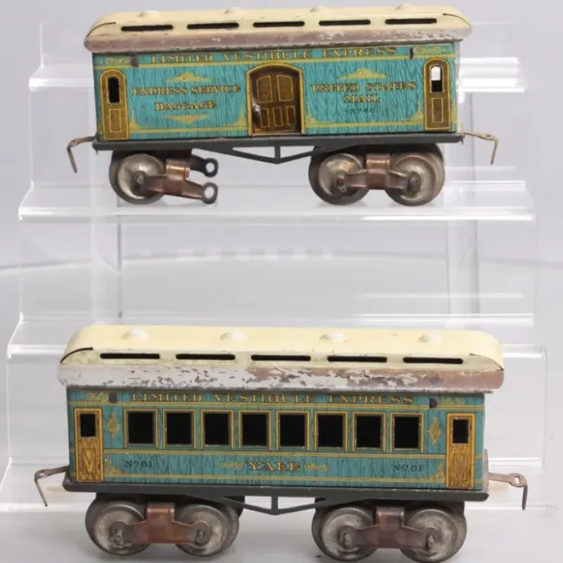 Sale Ives 60 & 61 Vintage O Tinplate US Mail Baggage Car & 'Yale' Passenger Cars - Your Source for Gaming Essentials Trains