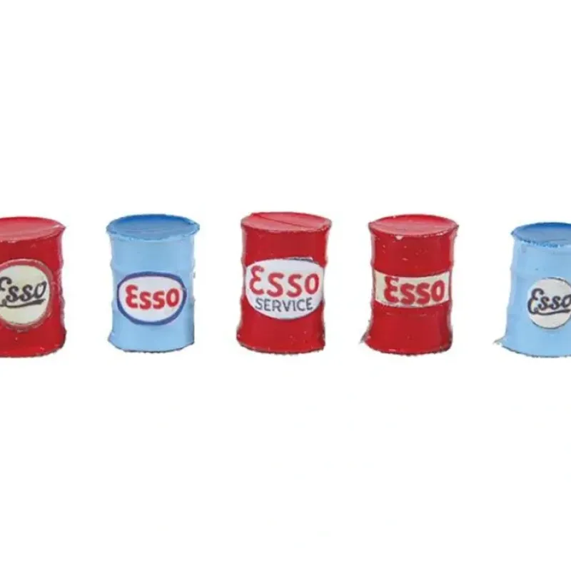 New JL Innovative Design 361-574 Custom Oil Barrels Esso (red light blue) pkg(5) - Your Source for Gaming Essentials Trains