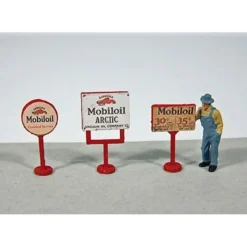 Online JL Innovative Design 463 HO Mobil Vintage Gas Station Curb Signs & Figure - Your Source for Gaming Essentials Trains