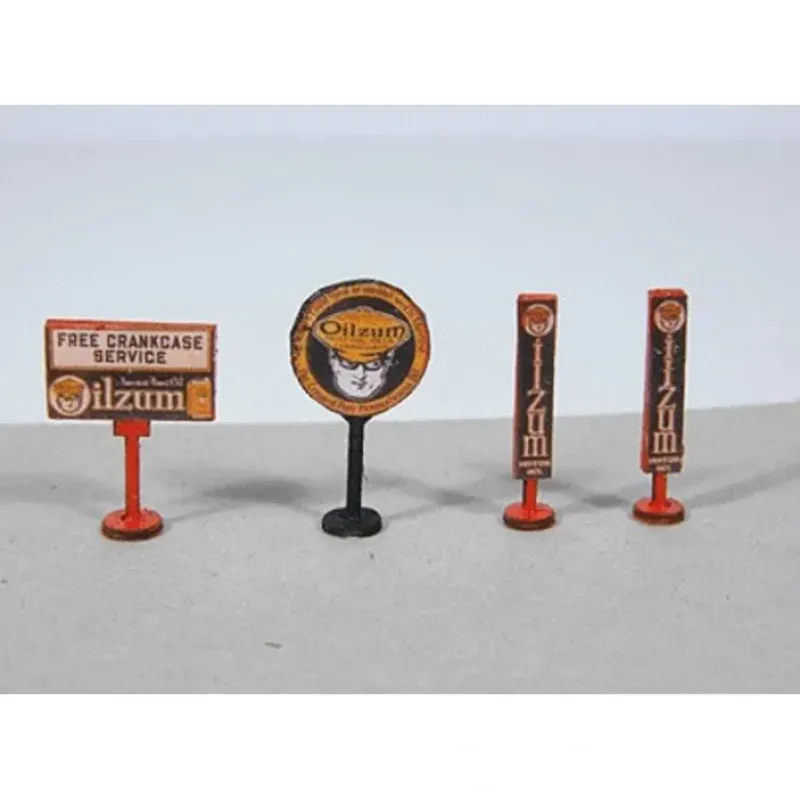 Clearance JL Innovative Design 468 HO Vintage Oilzum Gas Station Curb Signs (4) - Your Source for Gaming Essentials Trains