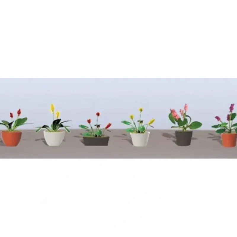 Online JTT Scenery Products 95569 HO Flower Plants Potted Assortment 3 (Pack of 6) - Your Source for Gaming Essentials Trains