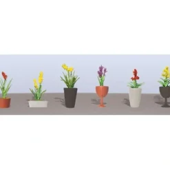 Discount JTT Scenery Products 95568 O 1-1/2" Assorted Potted Flower Plants #2 (Pack of 6) - Your Source for Gaming Essentials Trains