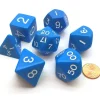 Dice>Jumbo Polyhedral 7-Die Dice Set 23mm-29mm - Blue with White Numbers - Your Source for Gaming Essentials