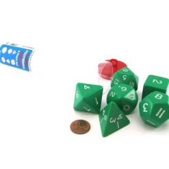 Dice>Jumbo Polyhedral 6-Die Dice Set 23mm-29mm- Green with White Numbers - Your Source for Gaming Essentials
