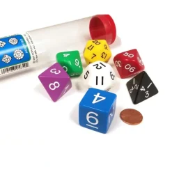 Dice>Jumbo Polyhedral 7-Die Dice Set 23mm-29mm - Assorted Colors - Your Source for Gaming Essentials