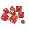 Dice>Jumbo Polyhedral 7-Die Dice Set 23mm-29mm - Red with White Numbers - Your Source for Gaming Essentials