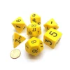 Dice>Jumbo Polyhedral 7-Die Dice Set 23mm-29mm-Yellow with Black Numbers - Your Source for Gaming Essentials