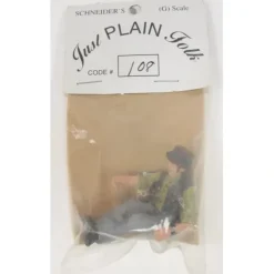 Just Plain Folk 108 Man Wearing Green Stripe Hat Reading Paper - Your Source for Gaming Essentials Trains