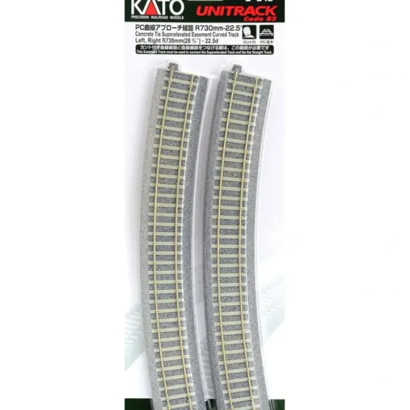 Discount Kato 2-242 HO Code 83 28-3/4" Radius 22.5 Concrete Tie Curved Track (Pack of 2) - Your Source for Gaming Essentials Trains
