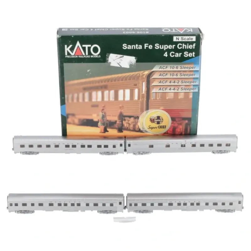 Discount Kato 106-6003 N Scale Santa Fe Super Chief 4-Car Passenger Set LN/Box - Your Source for Gaming Essentials Trains
