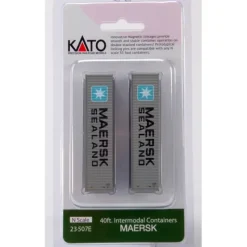 Best Kato 23-507E N Scale Maersk 40' Intermodal Container Set (Set of 2) - Your Source for Gaming Essentials Trains