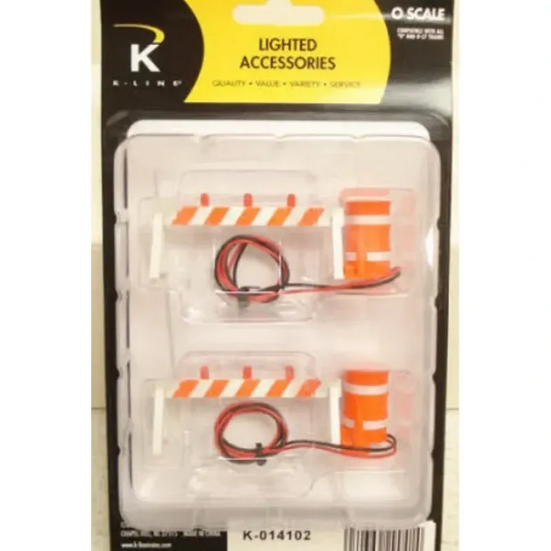 New K-Line K-014102 O Hazard Barricades W/Flashing Lights (Pack of 2) - Your Source for Gaming Essentials Trains