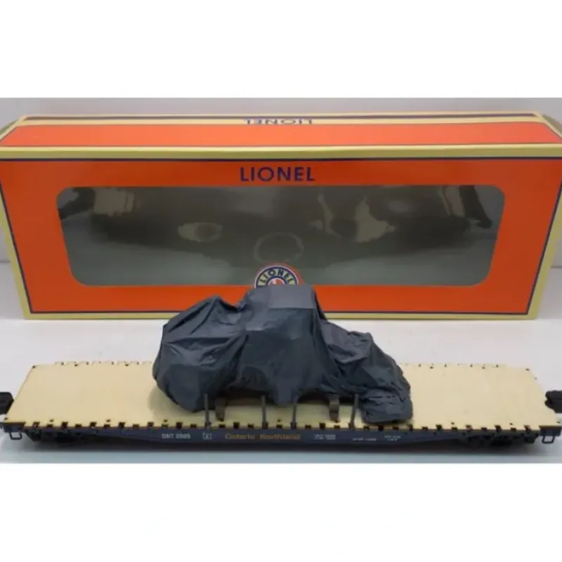 Clearance Lionel 6-82702 O Ontario Northland PS-4 Flatcar w/Stakes & Tarped Load #2005 - Your Source for Gaming Essentials Trains