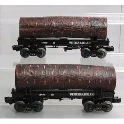 Sale Lionel 6-27829 O Western Maryland Skeleton Log Cars #19497/19498 (2-Car Set) LN - Your Source for Gaming Essentials Trains