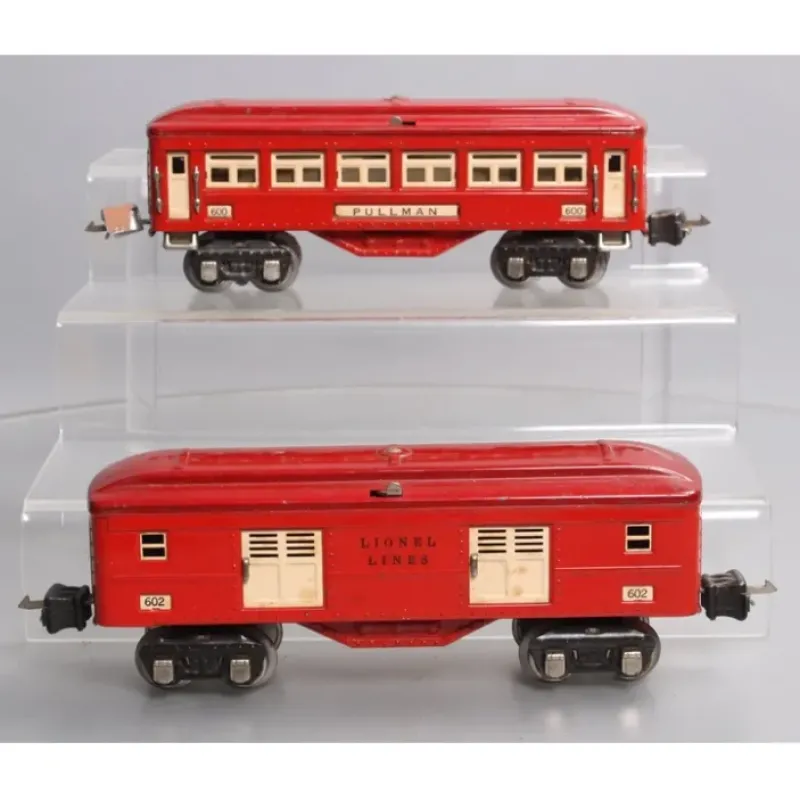 Online Lionel Vintage O Prewar LL Red Tinplate Passenger Cars: 600, 602 [2] - Your Source for Gaming Essentials Trains