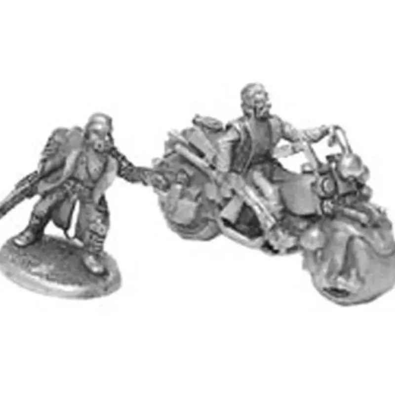 Tabletop Miniatures>Lone Wolf On Bike and Foot #20-581 Shadowrun RPG Metal Ral Partha Figure - Your Source for Gaming Essentials