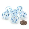 Dice>Luminary Borealis 20 Sided D20 Dice, 6 Pieces - Icicle with Light Blue Numbers - Your Source for Gaming Essentials