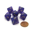 Dice>Luminary Borealis 15mm 8 Sided D8 Dice, 6 Piece - Royal Purple with Gold Numbers - Your Source for Gaming Essentials