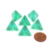 Dice>Luminary Borealis 18mm 4 Sided D4 Dice, 6 Pieces - Light Green with Gold Numbers - Your Source for Gaming Essentials