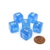 Dice>Luminary Borealis 15mm 6 Sided D6 Dice, 6 Pieces - Sky Blue with White Numbers - Your Source for Gaming Essentials