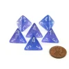 Dice>Luminary Borealis 18mm 4 Sided D4 Dice, 6 Pieces - Purple with White Numbers - Your Source for Gaming Essentials